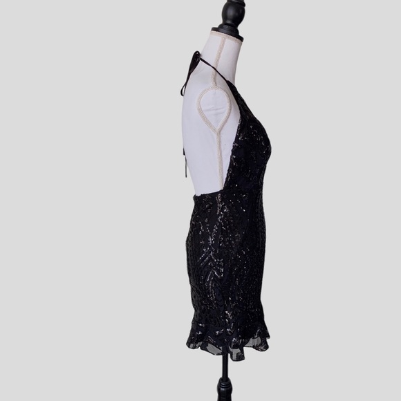 REVOLVE BY THE WAY BLACK SEQUIN BACKLESS MINI DRESS - Picture 6 of 16